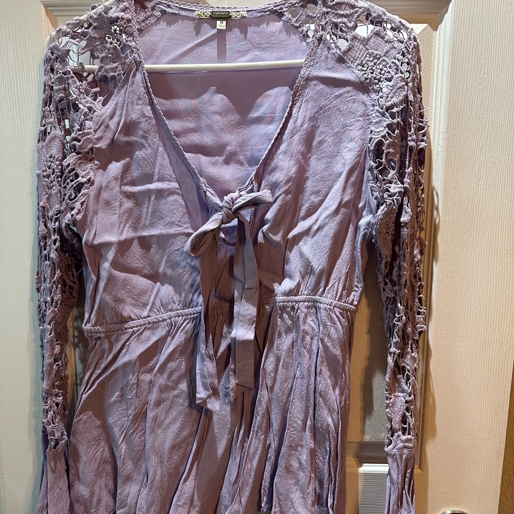 Lavender Lace Long Sleeve Top